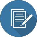 Signing Contract Icon. Business Concept. Flat Design. Isolated Illustration.
